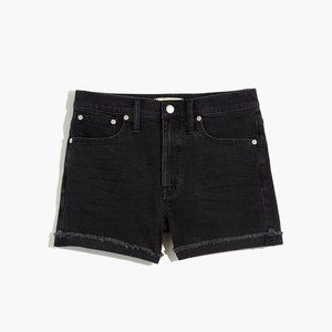 Madewell High-Rise Denim Shorts in Lunar Wash: Raw